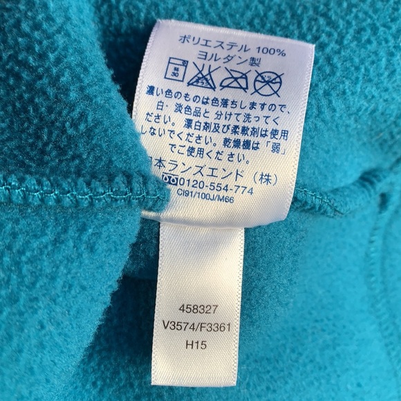 Lands’ End Teal Color Fleece Fall Facket Zipper- Like New - Ladies Large 14-16 - Picture 8 of 15